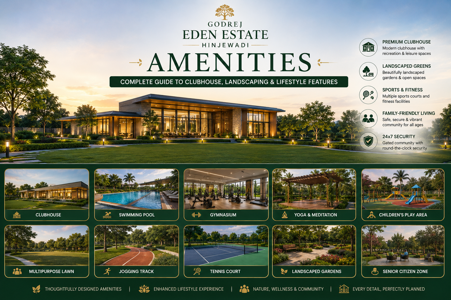 Godrej Eden Estate Hinjewadi Amenities -- Complete Guide to Clubhouse, Landscaping and Lifestyle Features
