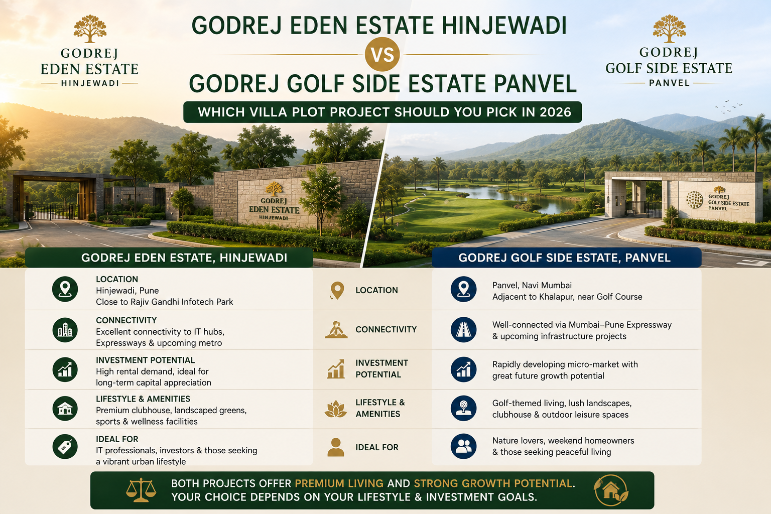 Godrej Eden Estate Hinjewadi vs Godrej Golf Side Estate Panvel