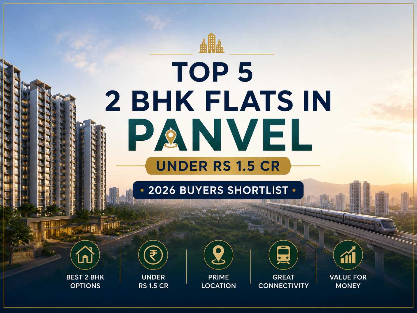 create a Top 5 2 BHK Flats in Panvel Under Rs 1.5 Cr – 2026 Buyers Shortlist