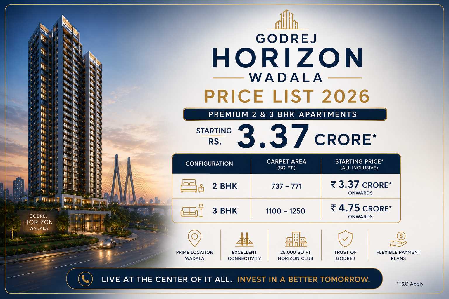 Godrej Horizon Wadala Price List 2026