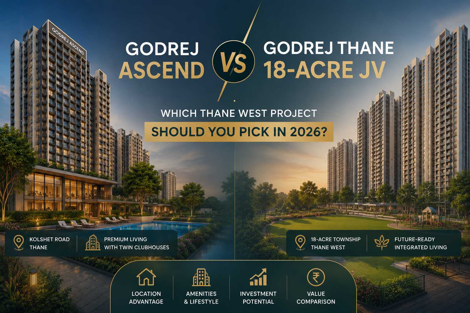 Godrej Ascend Kolshet Road vs Godrej Thane 18-Acre JV