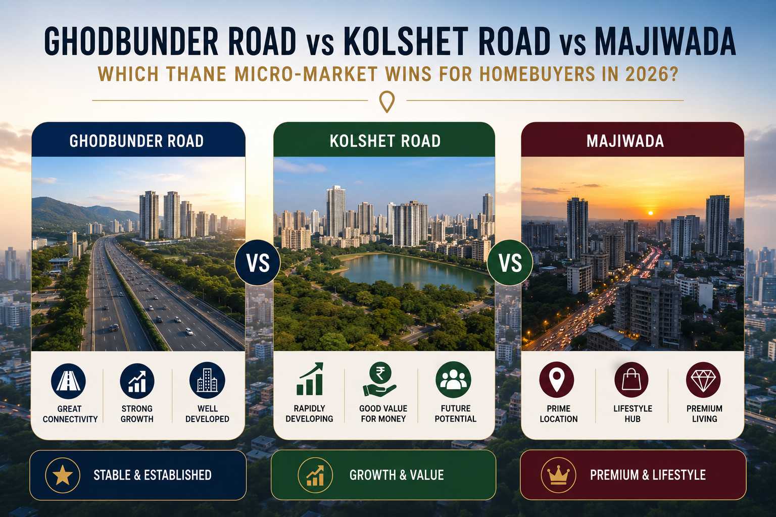 Ghodbunder Road vs Kolshet Road vs Majiwada