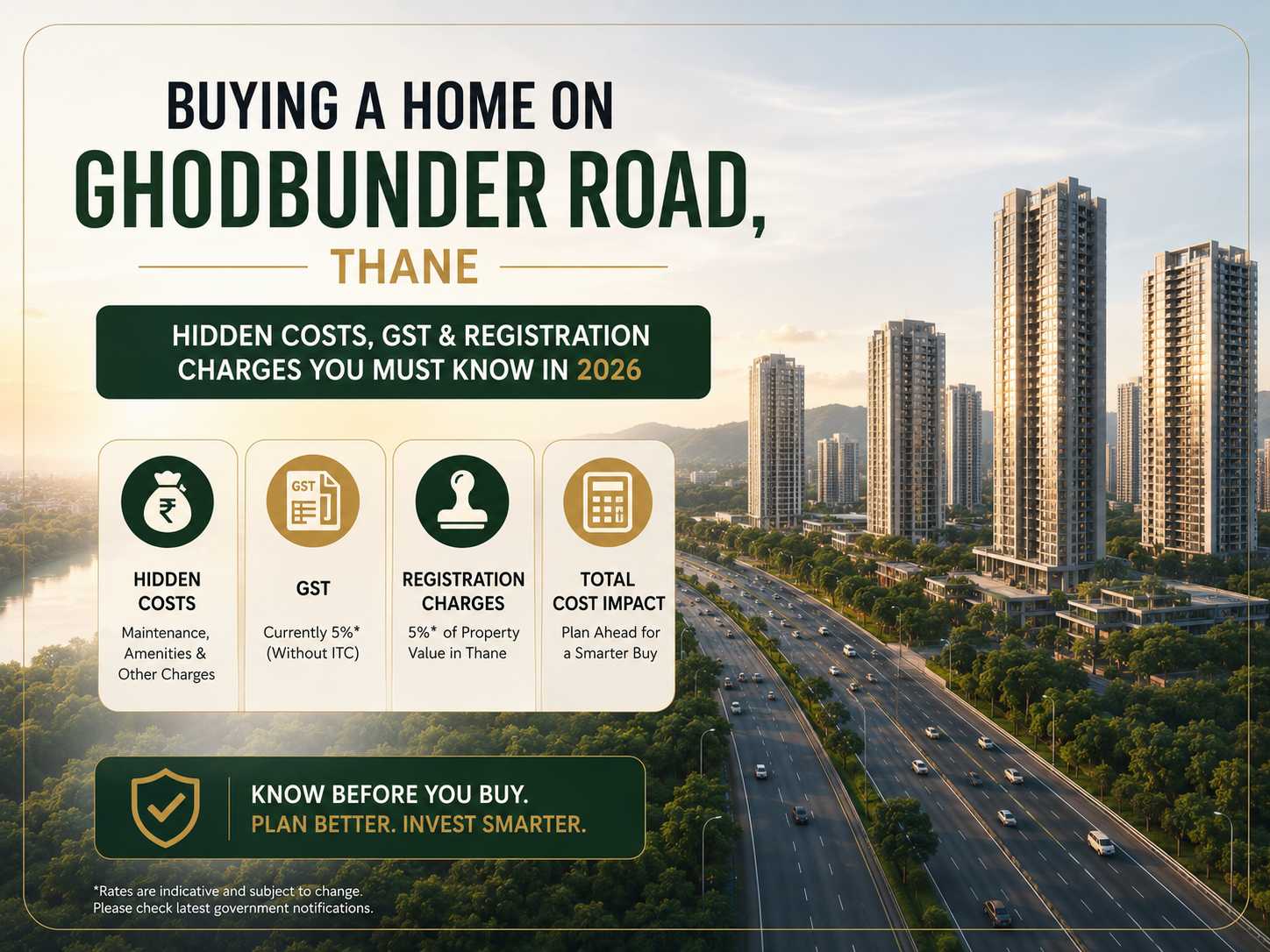 Buying a Home on Ghodbunder Road, Thane: Hidden Costs, GST & Registration Charges You Must Know in 2026