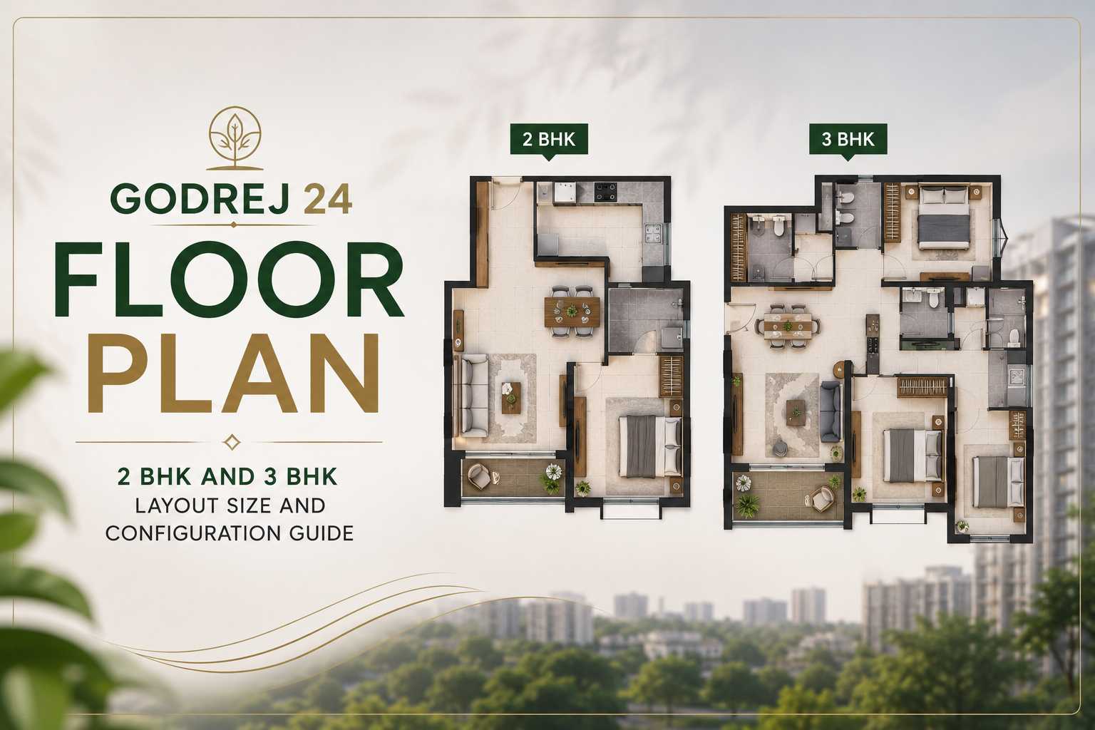 Godrej 24 Floor Plan - 2 BHK and 3 BHK Layout Size and Configuration Guide