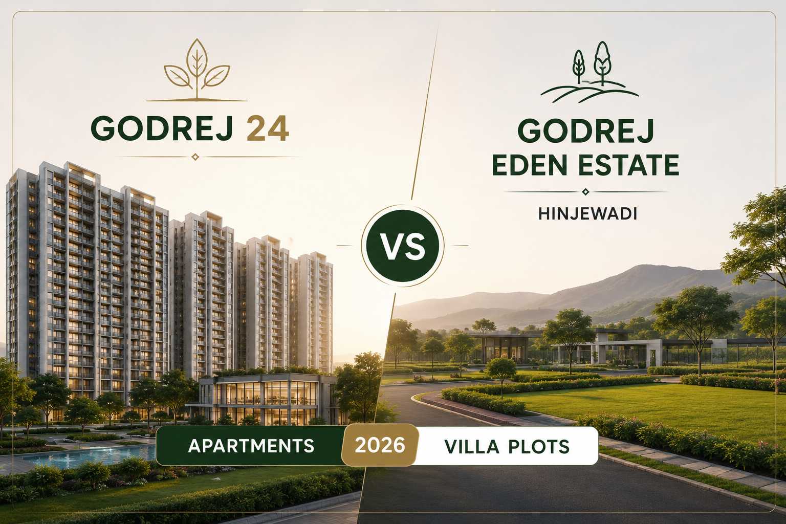 Godrej 24 vs Godrej Eden Estate Hinjewadi -- Apartments vs Villa Plots 2026