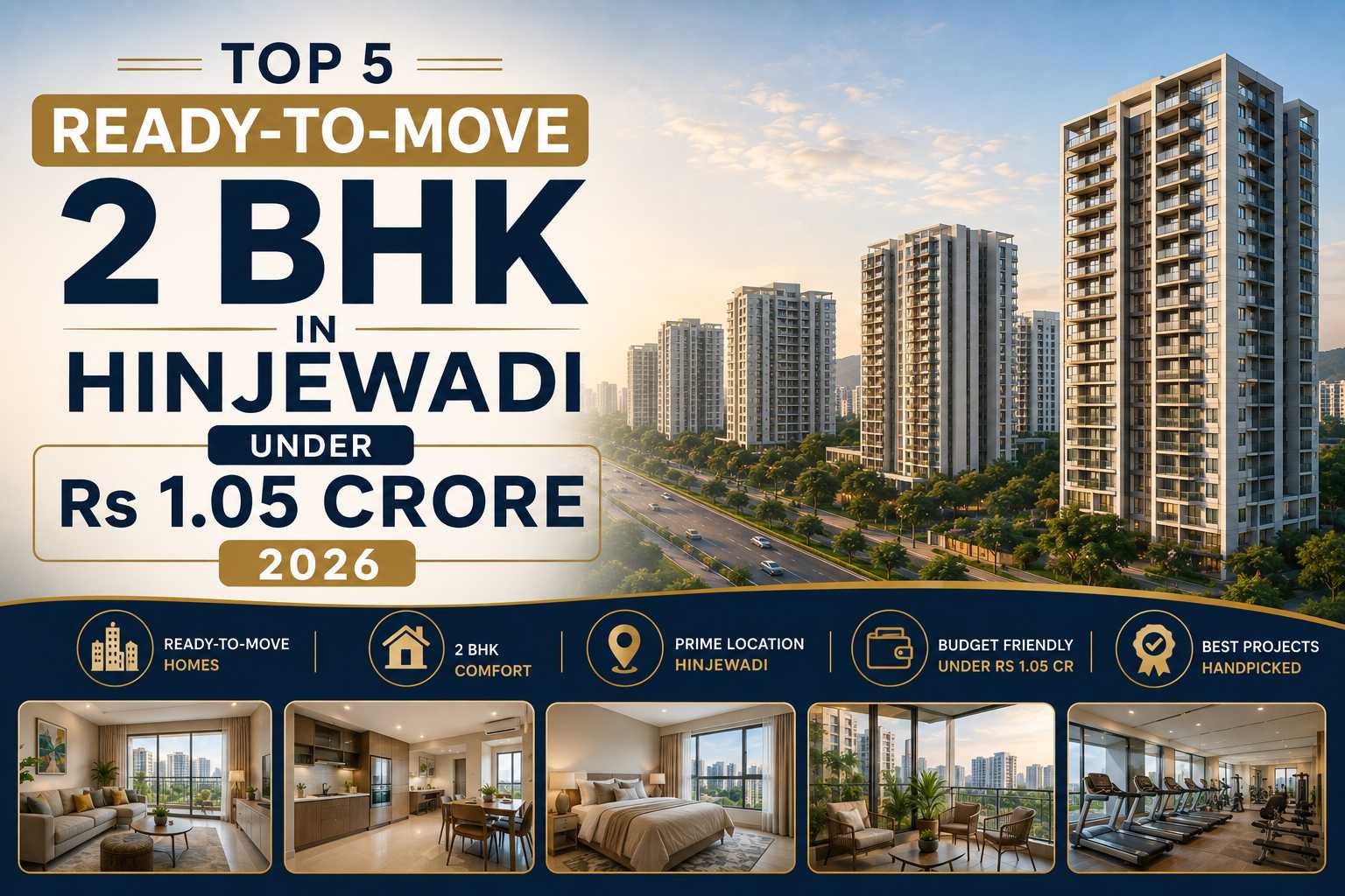 Top 5 Ready-to-Move 2 BHK in Hinjewadi Under Rs 1.05 Crore 2026