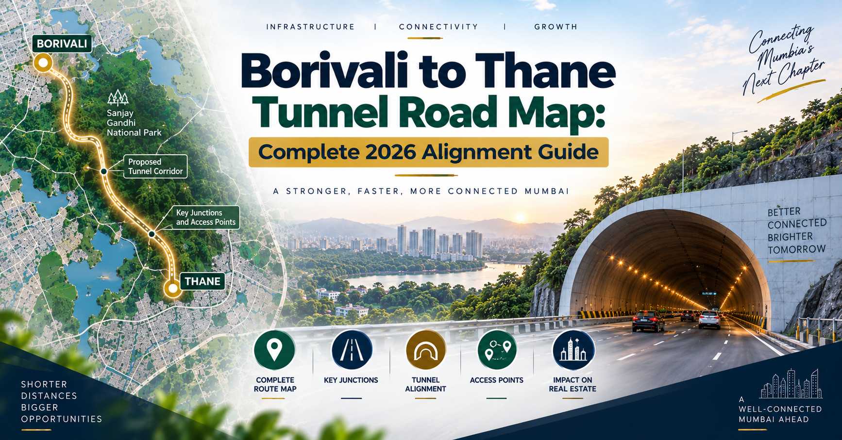 Borivali to Thane Tunnel Road Map