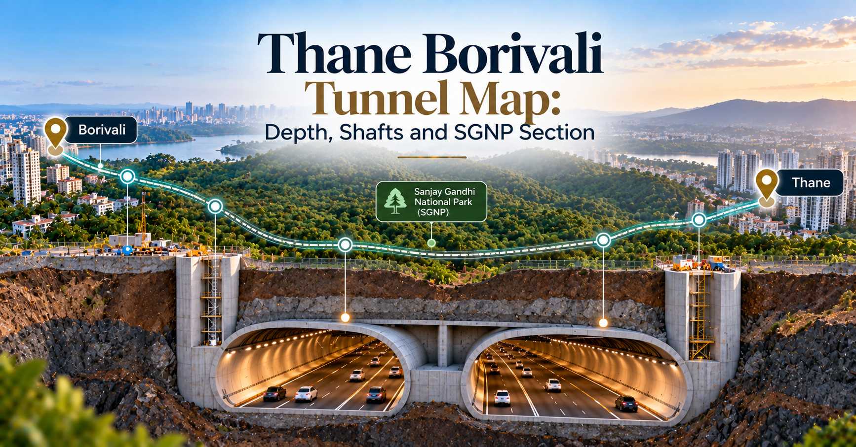 thane borivali tunnel map